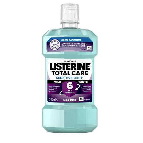 Listerine Total Care Sensitive płyn do płukania zapewniający kompletną ochronę nadwrażliwych zębów 500 ml