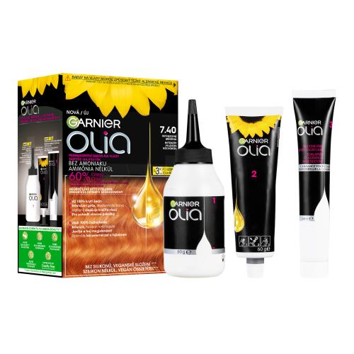 Garnier Olia Big Kit trwała farba do włosów odcień 7.40 Intense Copper 1 szt.