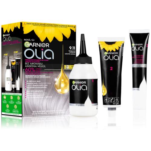 Garnier Olia Big Kit trwała farba do włosów odcień 9.11 Silver Smoke 1 szt.