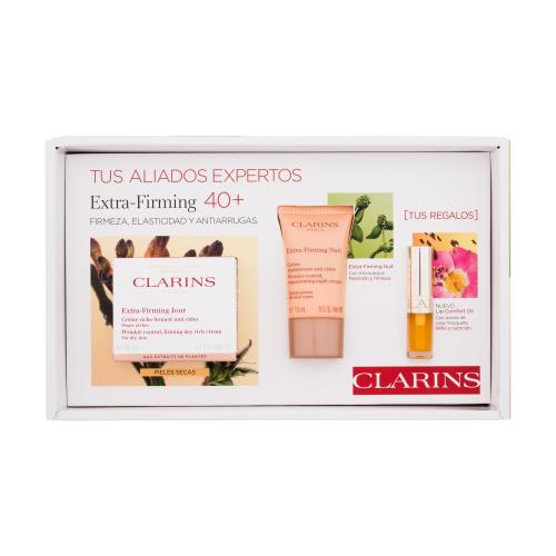 Clarins Extra-Firming Gift Set 40+ Dry Skin zestaw Krem na dzień Extra-Firming 50 ml + Krem na noc Extra-Firming 15 ml + Olejek do ust 1,4 ml W