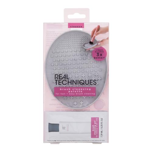 Real Techniques Cleanse Brush Cleansing Palette pędzel do makijażu Paleta do czyszczenia pędzli 1 szt + żel do czyszczenia pędzli 2 x 7,39 ml W