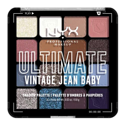 NYX Professional Makeup Ultimate Shadow Palette cienie do powiek odcień Vintage Jean Baby 16 szt.
