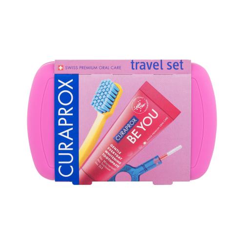 Curaprox Travel Set zestaw podróżny do zębów, języka i dziąseł Pink
