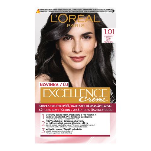 L’Oréal Paris Excellence Cool Creme farba do włosów odcień 1.01 Deep Black 1 szt.
