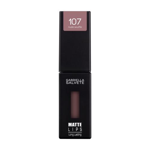 Gabriella Salvete Matte Lips długotrwała szminka w płynie z matowym wykończeniem odcień 107 Nude Souffle 4,5 ml