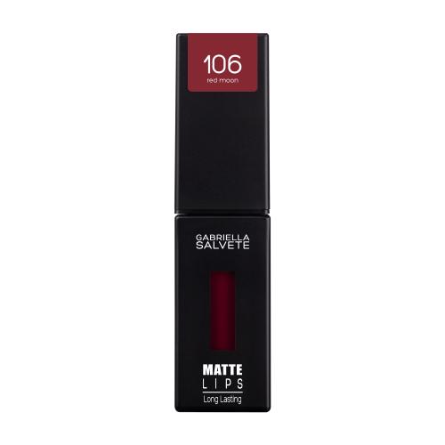 Gabriella Salvete Matte Lips długotrwała szminka w płynie z matowym wykończeniem odcień 106 Red Moon 4,5 ml