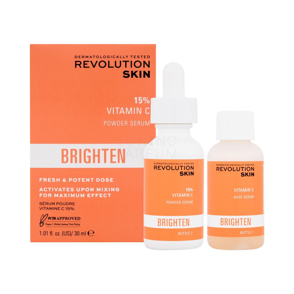 Revolution Skincare Brighten 15 Vitamin C Powder Serum Serum do twarzy dla kobiet 30 ml