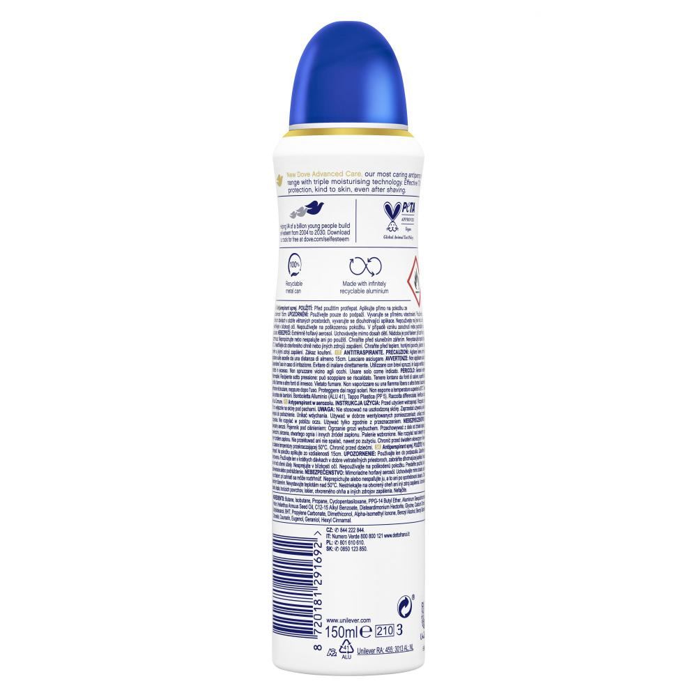 Dove Advanced Care Original 72h Antyperspirant Dla Kobiet 150 Ml.