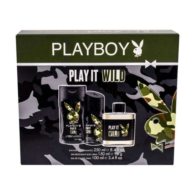 Playboy Play It Wild Zestaw Edt 100 ml + Żel pod prysznic 250 ml + Dezodorant 150 ml Uszkodzone pudełko