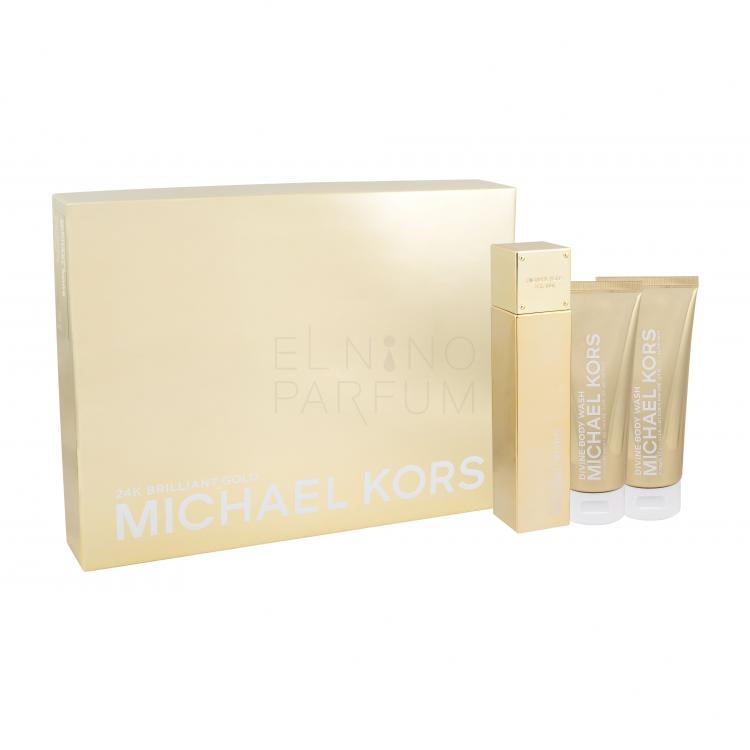 Michael Kors 24K Brilliant Gold Zestaw Edp 100 ml + Mleczko do ciała 100 ml + Żel pod prysznic 100 ml