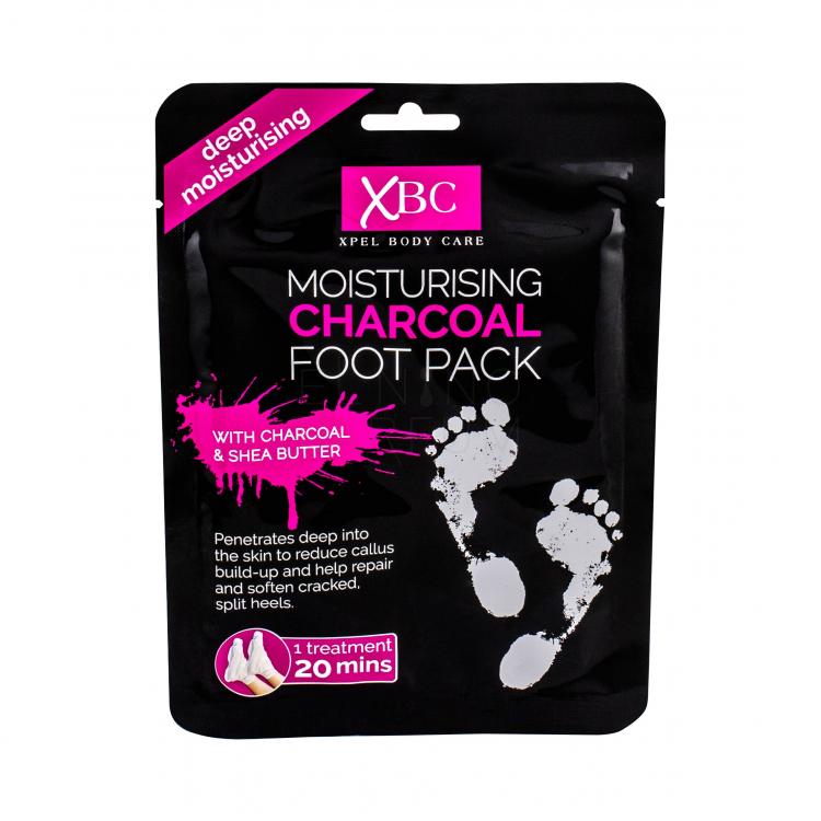 Xpel Body Care Charcoal Foot Pack Maseczka do nóg dla kobiet 1 szt