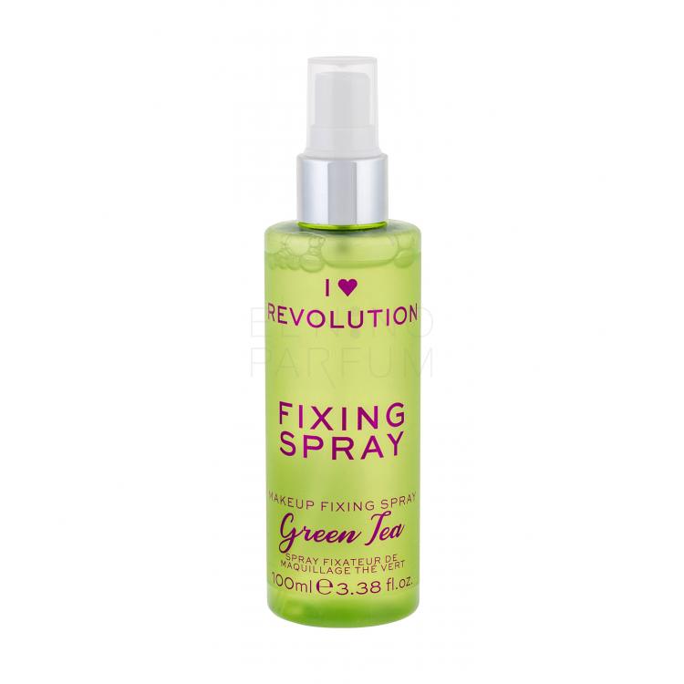 Makeup Revolution London I Heart Revolution Fixing Spray Green Tea Utrwalacz makijażu dla kobiet 100 ml