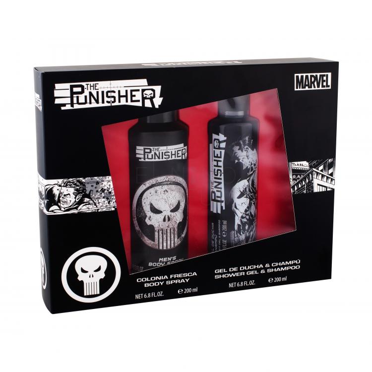 Marvel The Punisher Zestaw Żel pod prysznic 200 ml + Spray do ciała 200 ml Uszkodzone pudełko