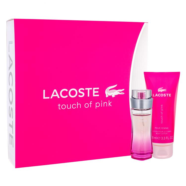 Lacoste Touch Of Pink Zestaw Edt 30 ml + Mleczko do ciała 100 ml Uszkodzone pudełko
