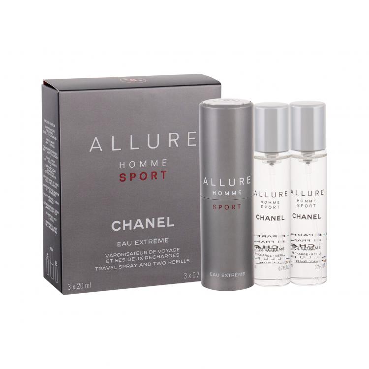 Chanel Allure Homme Sport Eau Extreme Woda toaletowa dla mężczyzn Twist and Spray 3x20 ml Uszkodzone pudełko