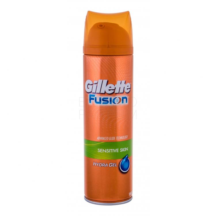 Gillette Fusion Hydra Gel Sensitive Skin Żel do golenia dla mężczyzn 200 ml uszkodzony flakon
