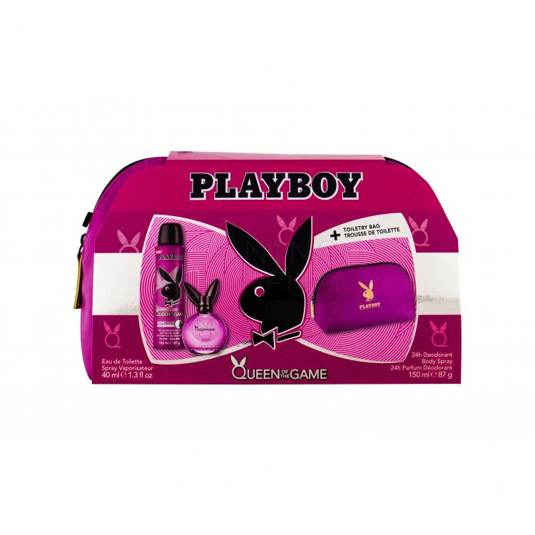 Playboy Queen of the Game Zestaw Edt 40 ml + Dezodorant 150 ml + Kosmetyczka
