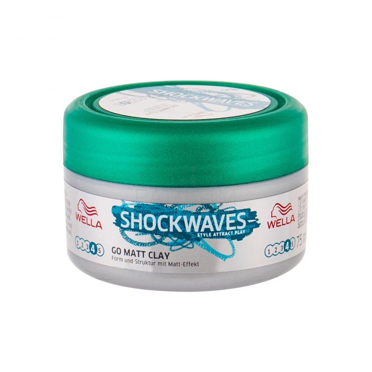 Wella Shockwaves Go Matt Clay Wosk do włosów dla kobiet 75 ml
