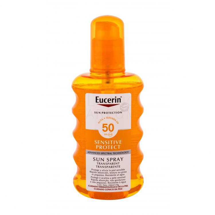 Eucerin Sun Sensitive Protect Sun Spray Transparent SPF50 Preparat do opalania ciała 200 ml