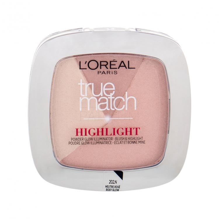 L&#039;Oréal Paris True Match Highlight Rozświetlacz dla kobiet 9 g Odcień 202.N Rosy Glow