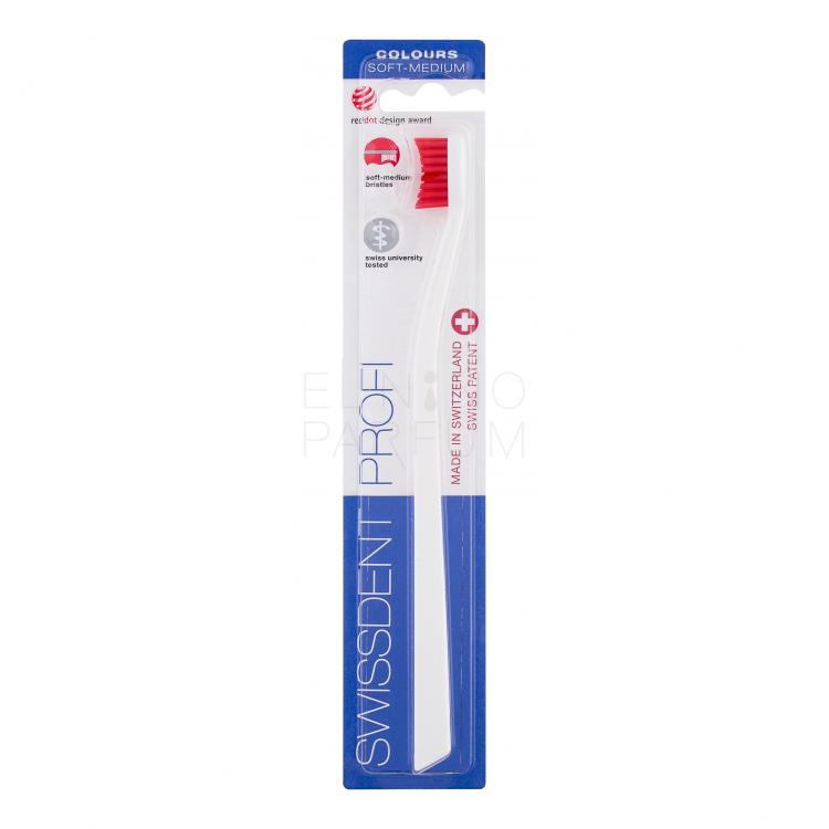Swissdent Profi Colours Soft Medium Szczoteczka do zębów 1 szt Odcień White&amp;Red
