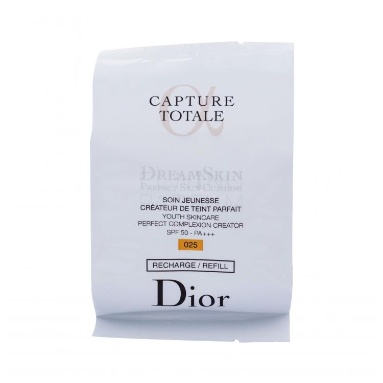 Christian Dior Capture Totale Dreamskin Moist &amp; Perfect Cushion SPF50+ Podkład dla kobiet Napełnienie 15 g Odcień 025 tester