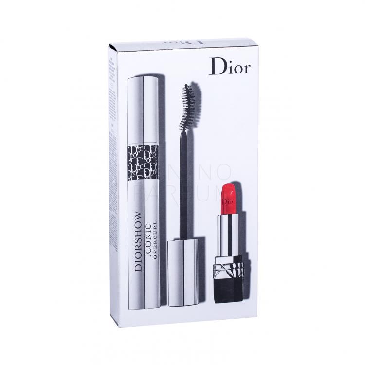Christian Dior Diorshow Iconic Overcurl Zestaw Tusz do rzęs 10 ml + Pomadka Mini Rouge 999 1,5 g