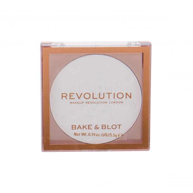 Makeup Revolution London Bake &amp; Blot Puder dla kobiet 5,5 g Odcień White