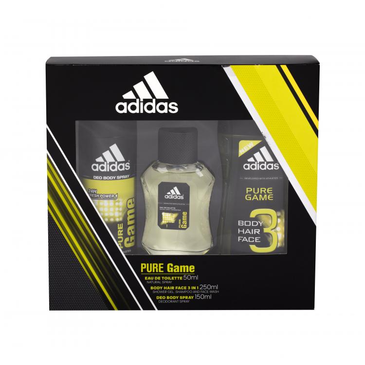 Adidas Pure Game Zestaw Edt 50ml + 150ml deospray + 250ml Żel pod prysznic