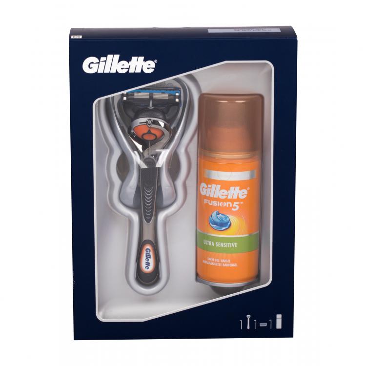 Gillette Fusion Proglide Flexball Zestaw Maszynka do golenia z jedną głowicą 1 szt + Żel do golenia Fusion5 Ultra Sensitive 75 ml