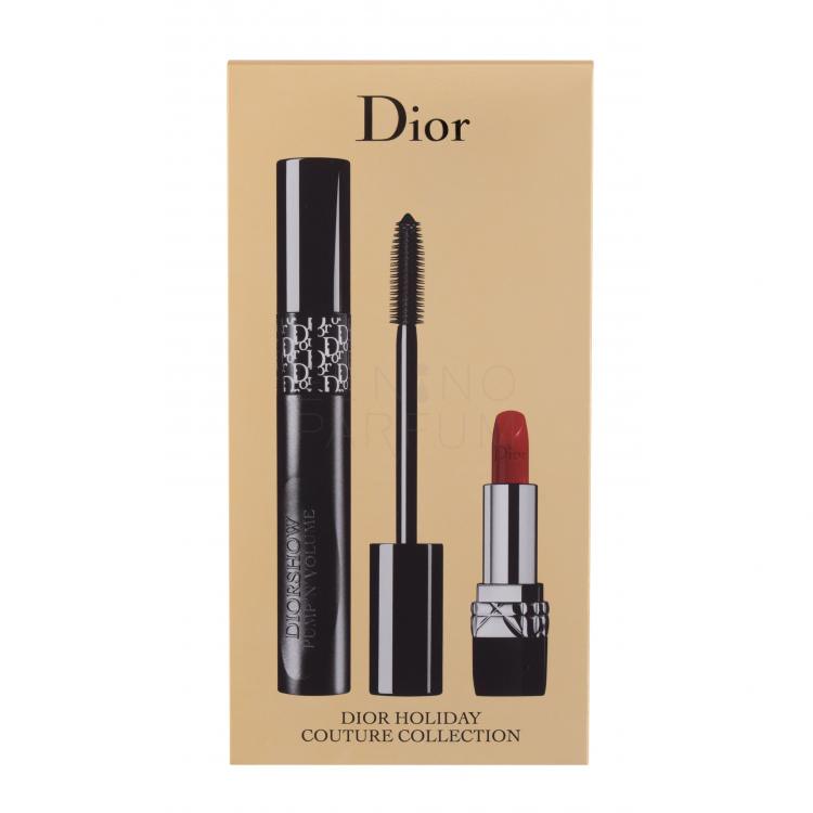 Christian Dior Diorshow Pump´N´Volume HD Zestaw Tusz do rzęs 6 g + pomadka Mini Rouge 999 1,5 g