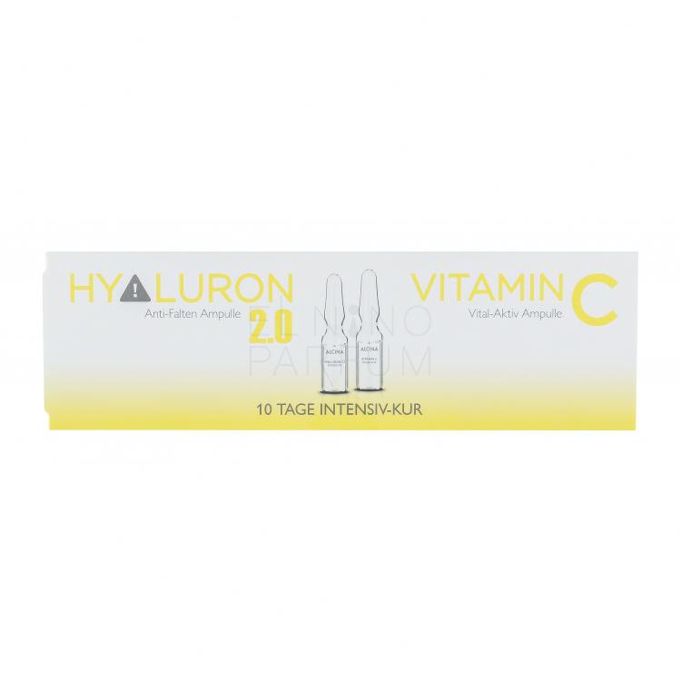 ALCINA Hyaluron 2.0 + Vitamin C Ampulle Zestaw Kuracja regenerująca 5 x 1 ml + Kuracja regenerująca z vitaminą C