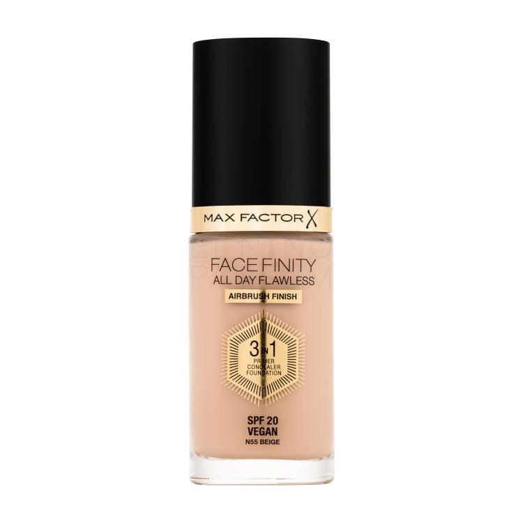 Max Factor Facefinity All Day Flawless SPF20 Podkład dla kobiet 30 ml Odcień N55 Beige
