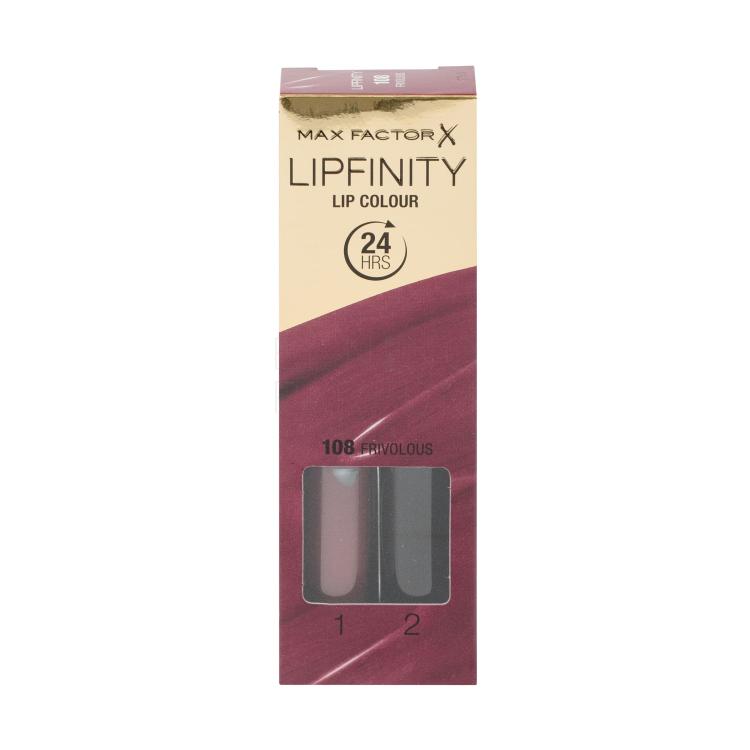 Max Factor Lipfinity 24HRS Lip Colour Pomadka dla kobiet 4,2 g Odcień 108 Frivolous Uszkodzone pudełko