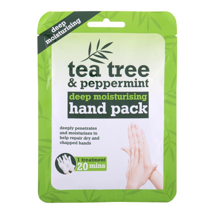 Xpel Tea Tree Tea Tree &amp; Peppermint Deep Moisturising Hand Pack Rękawiczki nawilżające dla kobiet 1 szt