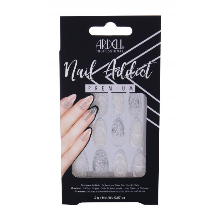 Ardell Nail Addict Premium Sztuczne paznokcie dla kobiet Odcień Glass Deco Zestaw