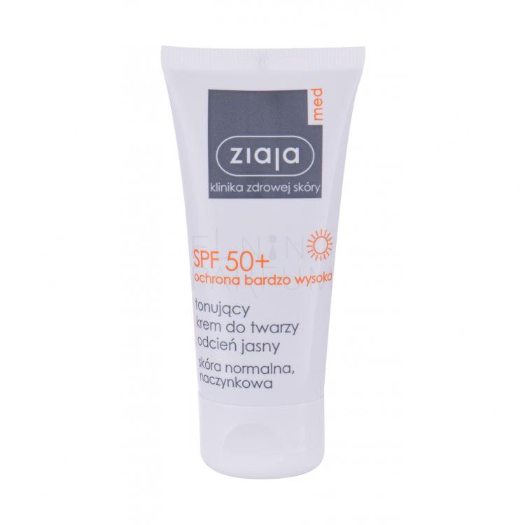 Ziaja Med Protective Tinted SPF50+ Preparat do opalania twarzy dla kobiet 50 ml Odcień Light