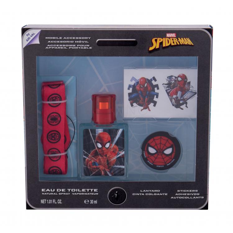 Marvel Spiderman Set Zestaw EDT 30 ml + naklejki + breloczek + uchwyt na telefon