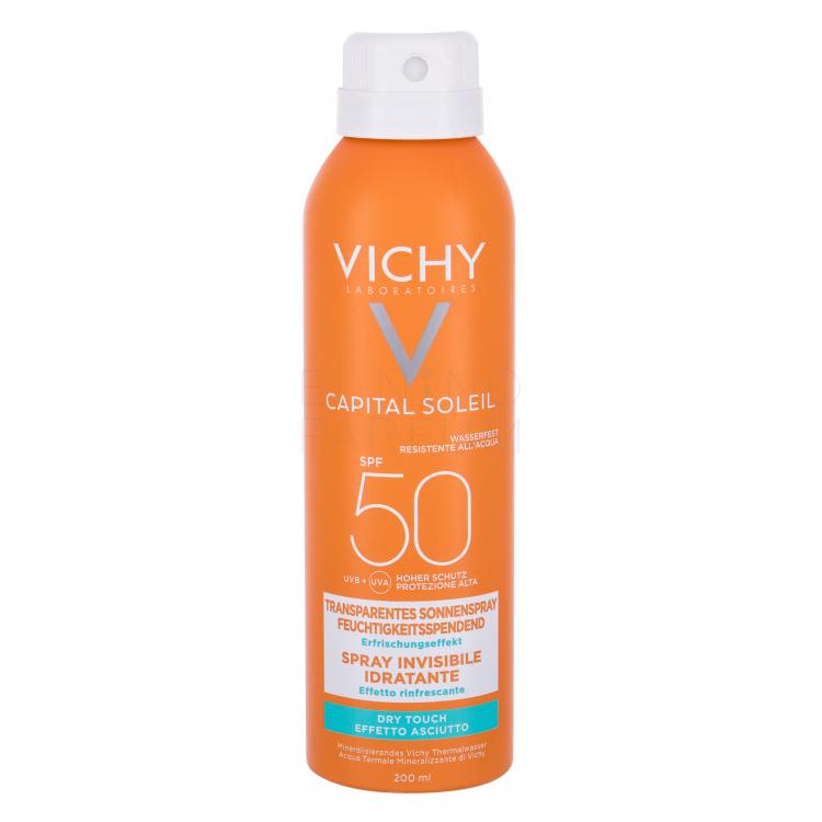 Vichy Capital Soleil Invisible Hydrating Mist SPF50 Preparat do opalania ciała dla kobiet 200 ml