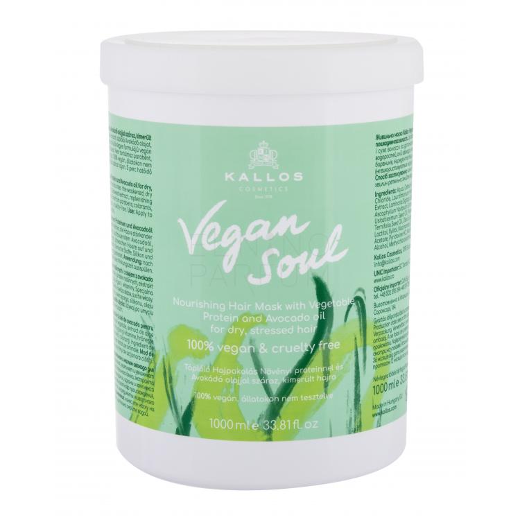 Kallos Cosmetics Vegan Soul Nourishing Maska do włosów dla kobiet 1000 ml