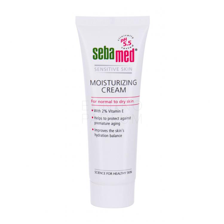 SebaMed Sensitive Skin Moisturizing Krem do twarzy na dzień dla kobiet 50 ml Uszkodzone pudełko
