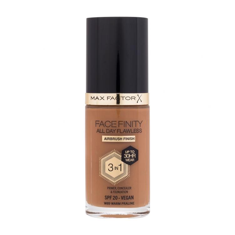 Max Factor Facefinity All Day Flawless SPF20 Podkład dla kobiet 30 ml Odcień W89 Warm Praline