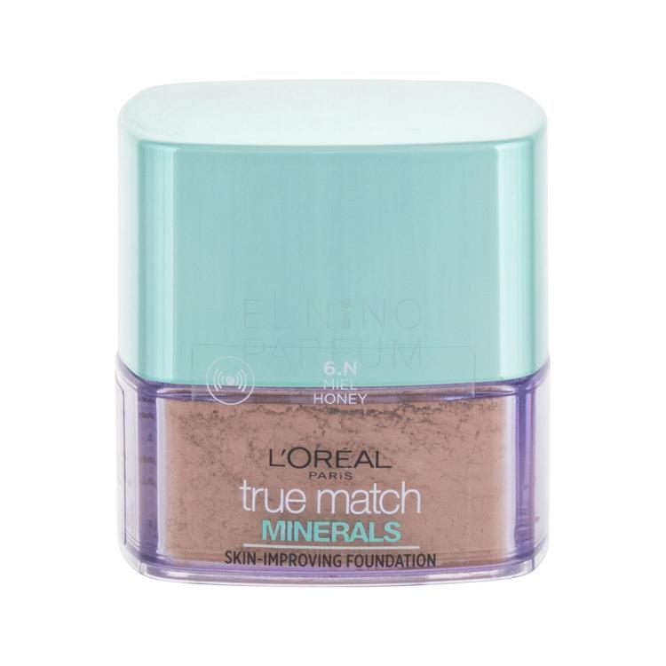 L&#039;Oréal Paris True Match Minerals Skin-Improving Podkład dla kobiet 10 g Odcień 6.N Honey