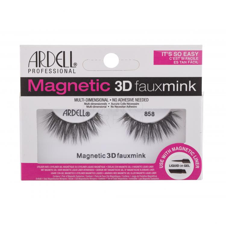 Ardell Magnetic 3D Faux Mink 858 Sztuczne rzęsy dla kobiet 1 szt Odcień Black