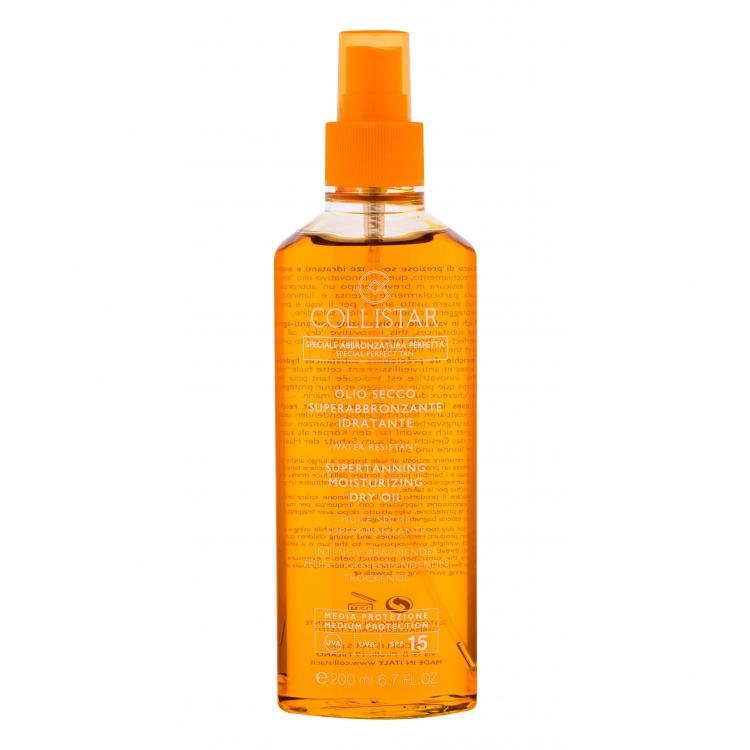 Collistar Special Perfect Tan Supertanning Moisturizing Dry Oil SPF15 Preparat do opalania ciała dla kobiet 200 ml