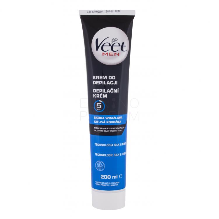 Veet Men Hair Removal Cream Sensitive Skin Akcesoria do depilacji dla mężczyzn 200 ml