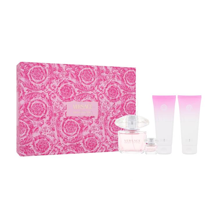 Versace Bright Crystal Zestaw Edt 90 ml + Edt 5 ml + Mleczko do ciała 100 ml + Żel pod prysznic  100 ml