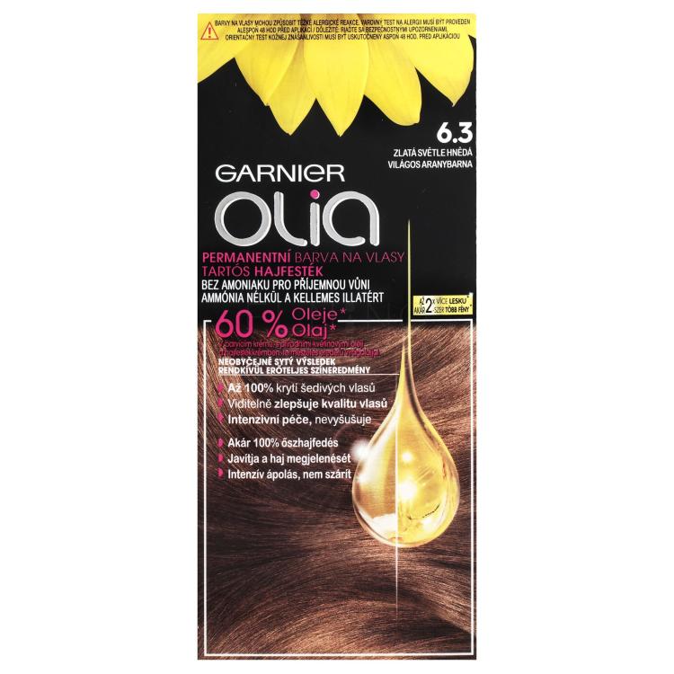 Garnier Olia Permanent Hair Color Farba do włosów dla kobiet 50 g Odcień 6,3 Golden Light Brown