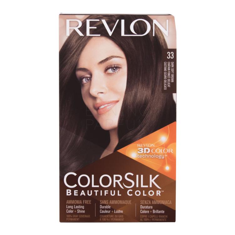 Revlon Colorsilk Beautiful Color Farba do włosów dla kobiet Odcień 33 Dark Soft Brown Zestaw