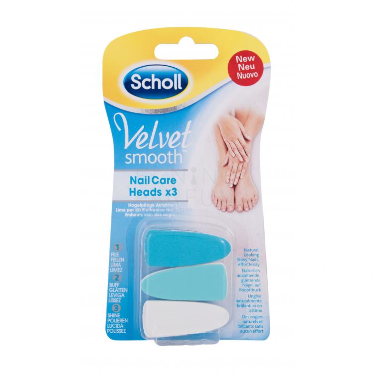 Scholl Velvet Smooth™ Nail Care Heads Pedicure dla kobiet 3 szt